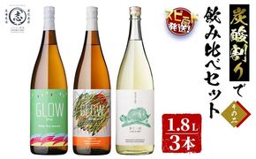 ＜入金確認後、2週間以内に発送！＞【数量限定】志布志焼酎炭酸割りで飲み比べ3本セット＜その2＞(1800ml) c8-036-2w