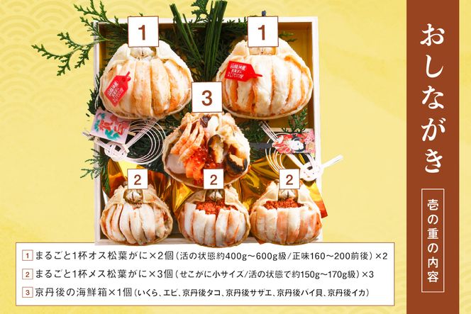 先行予約【数量限定】／まるごと松葉がにおせち【千早（ちはや）】「二段重]　OD00139