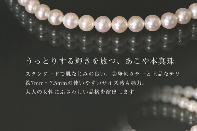 AI362-a Marycoco 長崎県産 極上 あこや本真珠 7.0～7.5mm ジュエリー 2点 セット [N975-1503 真珠 ネックレス イヤリング あこや真珠 国産 あこや ファッション レディース メアリーココ 長崎県 島原市 ]