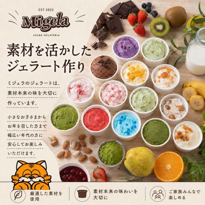 【Migela × en&...chiffon】手作りジェラート6個と米粉シフォン4個の季節セット　ジェラート スイーツ 米粉 シフォン ケーキ アイス デザート Migela 静岡 袋井市