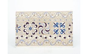 【文庫屋大関】パーソナルホルダー　錦紗＜紫＞【皮革工芸品】 民芸品 雑貨 日用品 牛革 イスラム文様 ギリシャ文様 