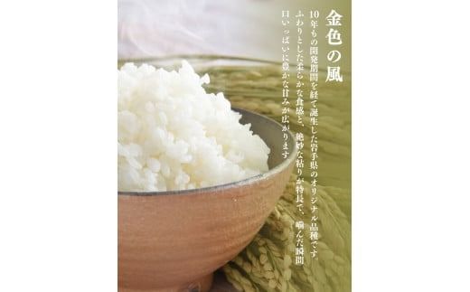 【令和6年産】平泉町産 特別栽培米　金色の風 450g / 米 お米 こめ 白米 精米 ブランド米 50％減薬 体に優しい 岩手 東北 おにぎり お弁当 ギフト プレゼント お祝い ギフト プレゼント ご挨拶 挨拶 年末年始 お供え物 おじいちゃん おばあちゃん いつもありがとう 感謝