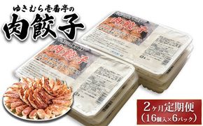 【2ヶ月定期便】ゆきむら壱番亭の肉餃子6パック(96個入り) ※離島への配送不可