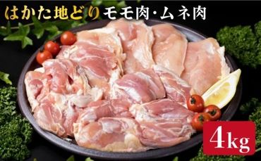 [鶏肉セット]はかた地どり もも肉 2kg / むね肉 2kg セット 糸島[糸島ミートデリ工房] [ACA035] 博多 鶏肉 鳥 もも むね モモ ムネ 焼肉 焼き肉 BBQ 小分け 国産