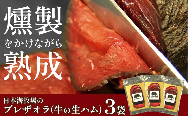 [NH00016_12x][クリスマスまでにお届け(12月20日〜23日配送)]日本海牧場のブレザオラ(牛の生ハム)3袋◆