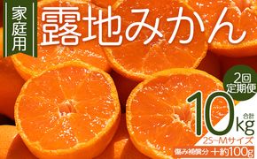 みかん 【２回定期便】露地みかん(2S～Mサイズ) 5kg 家庭用 （傷み補償分 ＋約100g） - 果物 くだもの フルーツ 果実 柑橘 かんきつ 蜜柑 みかん ミカン Wom-0008