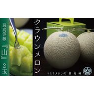 【3ヶ月定期便】クラウンメロン（山等級）２玉入 果物類 メロン青肉 マスクメロン フルーツ 3回 