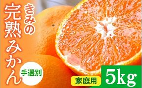  あま～い！ カツオの有機肥料が味の決め手！ 「きみの完熟ミカン」 5kg (40~60個程度) サイズ混合 2S~L ご家庭用(秀優混合) / みかん ミカン 柑橘 和歌山県 有機 手選別 【kmf004-c-5】