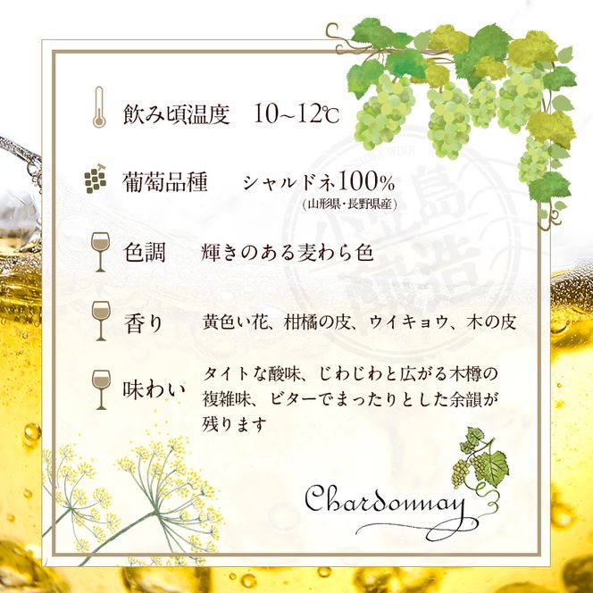 島醸造 シャルドネ 2024 750ml 小豆島醸造 白ワイン 日本ワイン 化粧箱入り お酒 酒 ワイン 熟成 贈り物 ギフト 国産 香川 香川県 土庄 土庄町