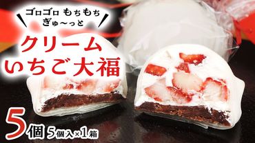 【 菓子庵たちかわ 】 クリーム いちご 大福 5個 ( 5個入 × 1箱 ) 手作り もちもち スイーツ いちご大福 いちご イチゴ 苺 もち フルーツ 果物 和菓子 菓子 お菓子 餡子 あんこ [AY011ci]