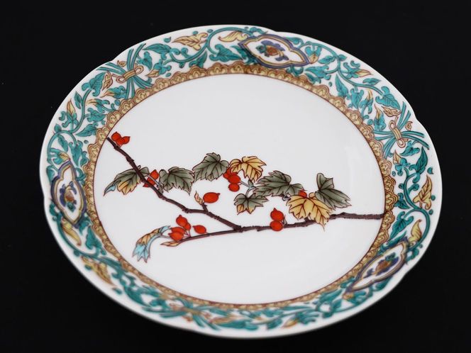 九谷焼　5.2号皿揃　果実絵変り （5枚セット）a01 食器 キッチン雑貨 キッチンアイテム 雑貨 小物 お皿 丸皿 食卓 テーブルコーディネート 