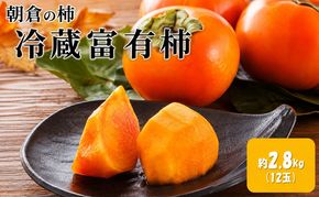 柿 富有柿 冷蔵 化粧箱 2.8kg 筑前あさくら農協 配送不可 離島 果物類 かき 