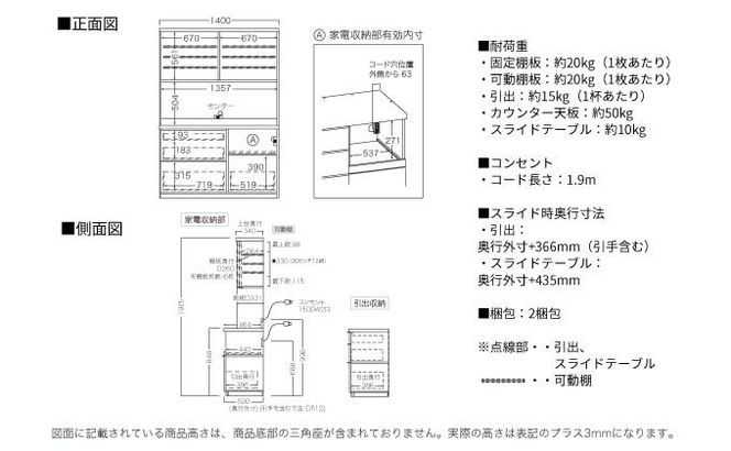 キッチンボード RLH-1400R  [No.1262]
