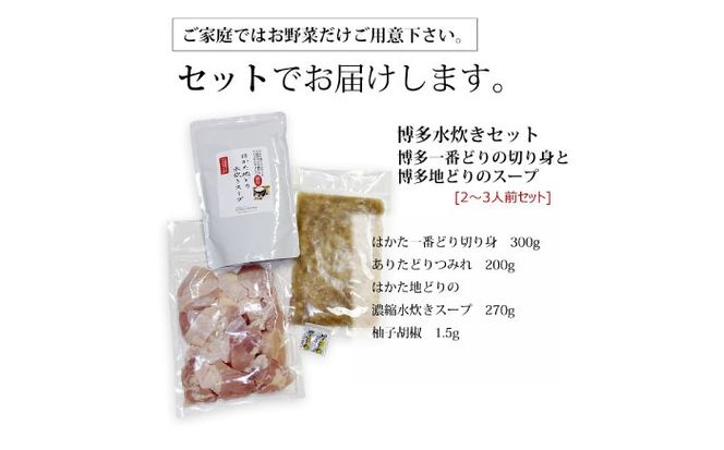 博多水炊き(はかた一番どり切り身・つみれ)セット 2〜3人前《築上町》【株式会社ベネフィス】[ABDF167]