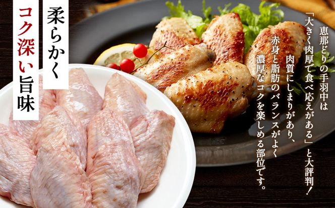 【毎月定期便（12ヵ月）】恵那どり　手羽中　冷凍　バラ凍【1kg】  [No.1142]