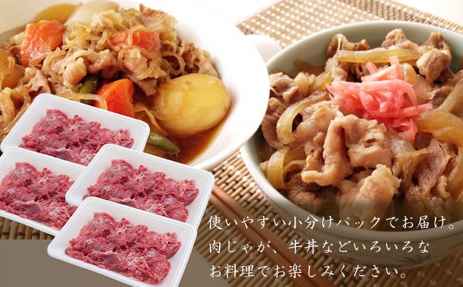 【定期便12ヶ月】淡路牛赤身切り落とし 1kg（250ｇ×4PC）　[切落し 切り落し きりおとし 国産 牛肉]