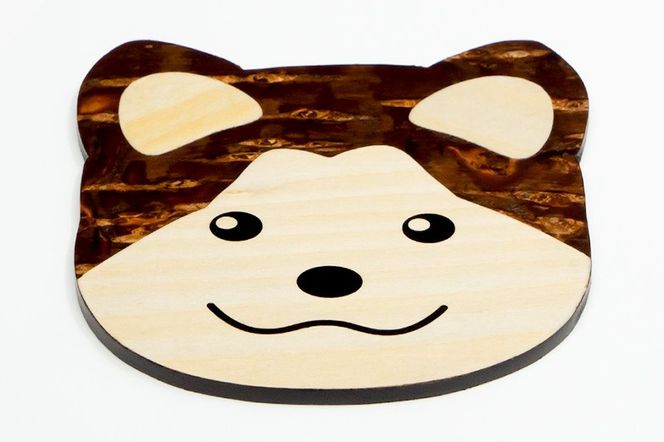 角館樺細工《樺細工 八柳》秋田犬コースター 角館工芸協同組合|02_kdk-392401