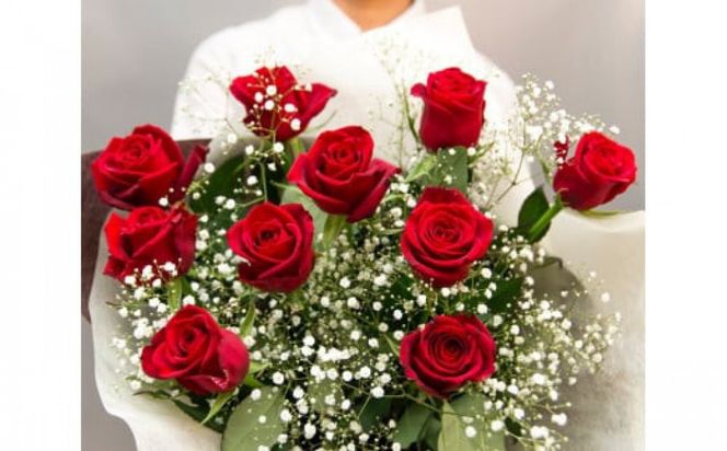 赤バラの花束 10本「あなたは全てが完璧」| 花 花束 バラ 10本 記念 サプライズ ギフト プレゼント 神奈川県 小田原市  142069_BN001