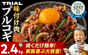 牛肉 プルコギ 切り落とし 味付け 小分け 2.4kg 焼肉 冷凍 タレ漬け 韓国料理 惣菜 おかず 辛くない どなたでも食べられる 牛丼 お取り寄せ 福岡