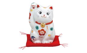 九谷焼　3.5号招き猫　松竹梅（布団付） a05 