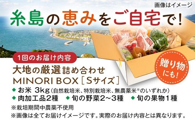 【全4回定期便】糸島産 肉 米 野菜 果物 厳選詰め合わせ MINORI BOX Sサイズ【季節ごとに年4回お届け】 糸島市 / emma.Inc / 米 肉 野菜 果物 詰め合わせ[AOP001] 米 こめ 肉 にく 野菜 やさい 果物 くだもの 糸島 詰め合わせ MINORI