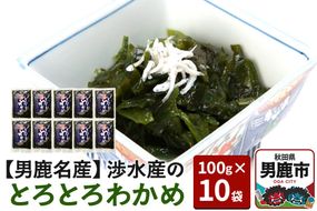 【男鹿名産】渉水産のとろとろわかめ 100g×10袋 無添加 無着色 秋田 男鹿産|23_wtr-031001