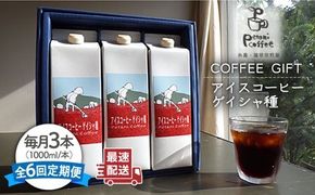 【全6回定期便】アイスコーヒー ゲイシャ種 3本 セット 糸島市 / Petani coffee [ALC022] アイス コーヒー エチオピア ギフト 贈答 プレゼント
