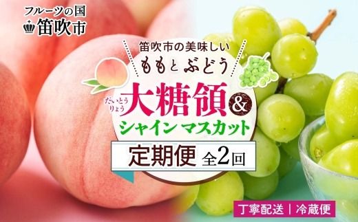 [2026年発送★先行予約]定期便全2回 桃 秀品 1.5kg 大糖領 シャインマスカット 1房 600g クール便 177-020-26y