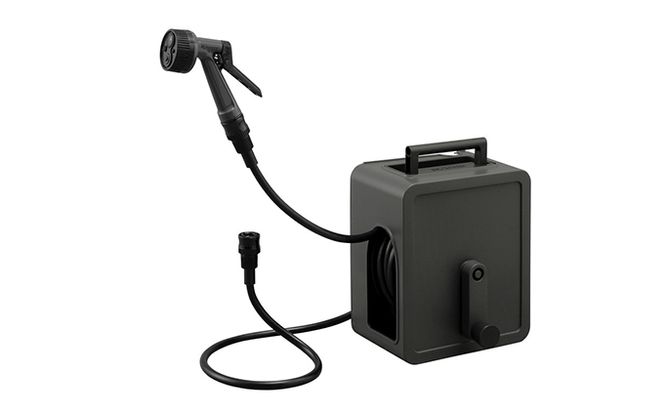 フルカバーコンパクトホースリール15m FCH-15M ダークグレー アイリスオーヤマ 雑貨 日用品 庭 洗車 水やり 外 ベランダ 園芸用品 簡単設置 