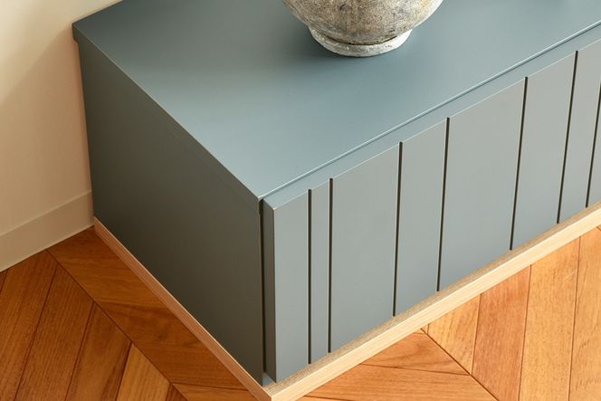 ロモ 107 ローボード GR【グリーン 完成品 くすみカラー テレビ台 おしゃれ アクセント家具】(H062405)