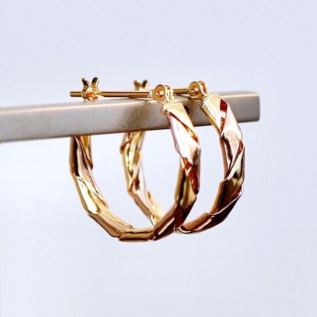 K18 18金 イエローゴールド 地金 フープ ピアス (直径16mm) 保証書付 NO-1981 SWAD083