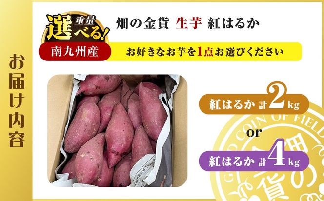 畑の金貨 生芋 紅はるか 容量が選べる　2kg or 4kg　K181-004