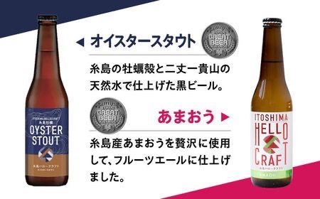 【全3回定期便】【 3種 飲み比べ 】糸島 クラフト ビール 瓶 詰め合わせ 6本 セット 糸島市 / HELLO BREWERY 地ビール ビール [AGM002] クラフト ビール 地ビール 飲み比べ 詰め合わせ セット