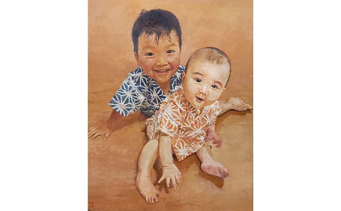 油絵　肖像画　ファミリーポートレート 絵画 結婚祝い 出産祝い 節目 お祝い 家族 友人 親 おじいちゃん おばあちゃん 贈り物 プレゼント オリジナル 