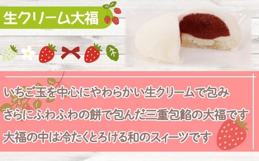 北海道 豊浦町 いちご シャーベット 10本＆生クリーム 大福 いちご 10個 TYUN033