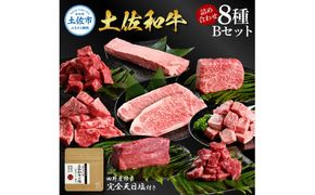 土佐和牛詰め合わせ8種Bセット 長期熟成肉 8種 詰め合わせ セット 田野屋銀象 完全天日塩付き 牛肉 肉 お肉 和牛 国産 牛 赤身 ヒレ カルビ ロース ブロック【株式会社LATERAL】 [BQAU067]