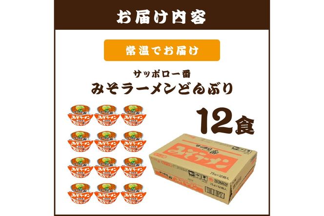 【A2-164】サッポロ一番みそラーメンどんぶり12食