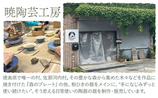 【CF】佐那河内の森のプレート 1枚 または 2枚 皿 食器 プレート 手作り 暁陶芸工房《30日以内に出荷予定(土日祝除く)》 自然 キッチン用品 日用品 オリジナル 雑貨 徳島県 佐那河内村---sanagouchi_akb_6_1k---