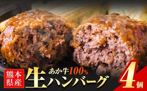 熊本県産あか牛100%生ハンバーグ 140g×4個 入り 《30日以内に出荷予定(土日祝除く)》 冷凍 ハンバーグ---mna_faknhamv_30d_26_6500_4p---