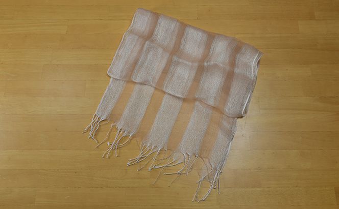 世界自然遺産白神山地から生まれた「白神草木染め（クロモジ）ストール（みょうばん染）」 ファッション小物 シルク 