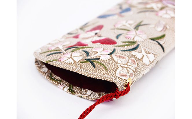 【文庫屋大関】メガネケース　撫子【皮革工芸品】 ファッション小物 民芸品 