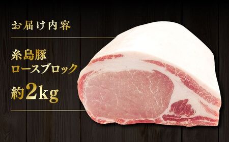 糸島豚 ロース ブロック肉 2kg 糸島市 / ヒサダヤフーズ 豚 豚肉 [AIA068] 豚肉 豚 ブランド豚 糸島豚 ポーク かたまり ブロック肉 ブロック とんかつ