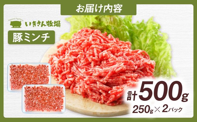 一貴山豚 ミンチ 計500g(250g×2p) 糸島市 / いきさん牧場 豚肉 冷凍[AGB052] 豚肉 豚 ブランド豚 一貴山豚 ポーク ミンチ ひき肉 挽き肉 肉 250g