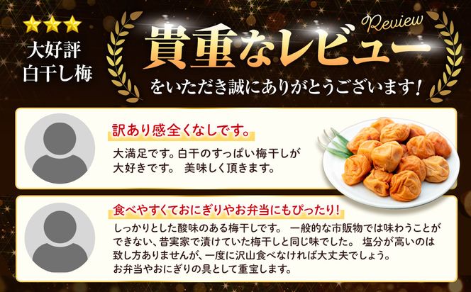 訳あり 紀州南高梅 小梅 まごころ しら干し 90g ×8パック 塩分約20％ ［TR8w］ 304018_CS024