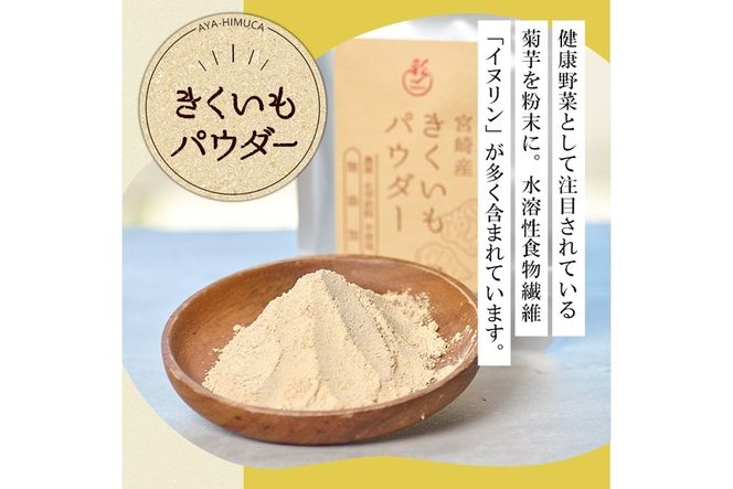 きくいもパウダー(計80g・40g×2袋)菊芋 粉末 イヌリン 食物繊維 栽培期間中農薬・化学肥料不使用 チャック袋 保存料不使用 腸内環境 血糖値 宮崎県産 国産【AY-8】【AYA-HIMUCA】
