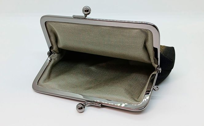 がま口ポーチM ぜんまい紬 茶系 ファッション小物 財布 ファッション 