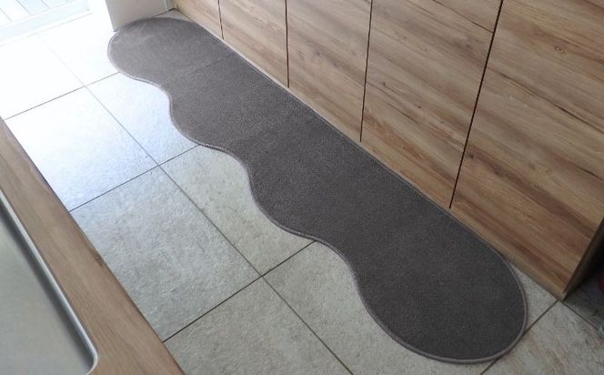 diw0133 北欧風キッチンマット ラグマットタイプ 45×255cm ピーナッツ型 スチール 抗菌防臭 SEK 織人しきもの屋工房