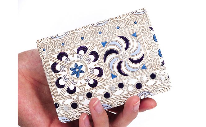 【文庫屋大関】箱まち小銭入れ　錦紗＜紫＞【皮革工芸品】 ファッション小物 財布 民芸品 