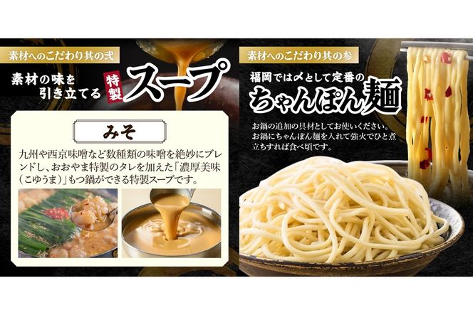 【A2-141】「おおやま」博多もつ鍋(みそ味/2人前)