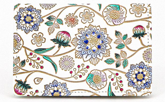 パスケース ダリア コバルトブルー 文庫屋大関 名刺入れ カードホルダー 名刺ケース 名刺ホルダー カード入れ 定期入れ 定期ケース 雑貨 生活雑貨 小物 革小物 革製品 本革 日用品 工芸品 東京 東京都 墨田区